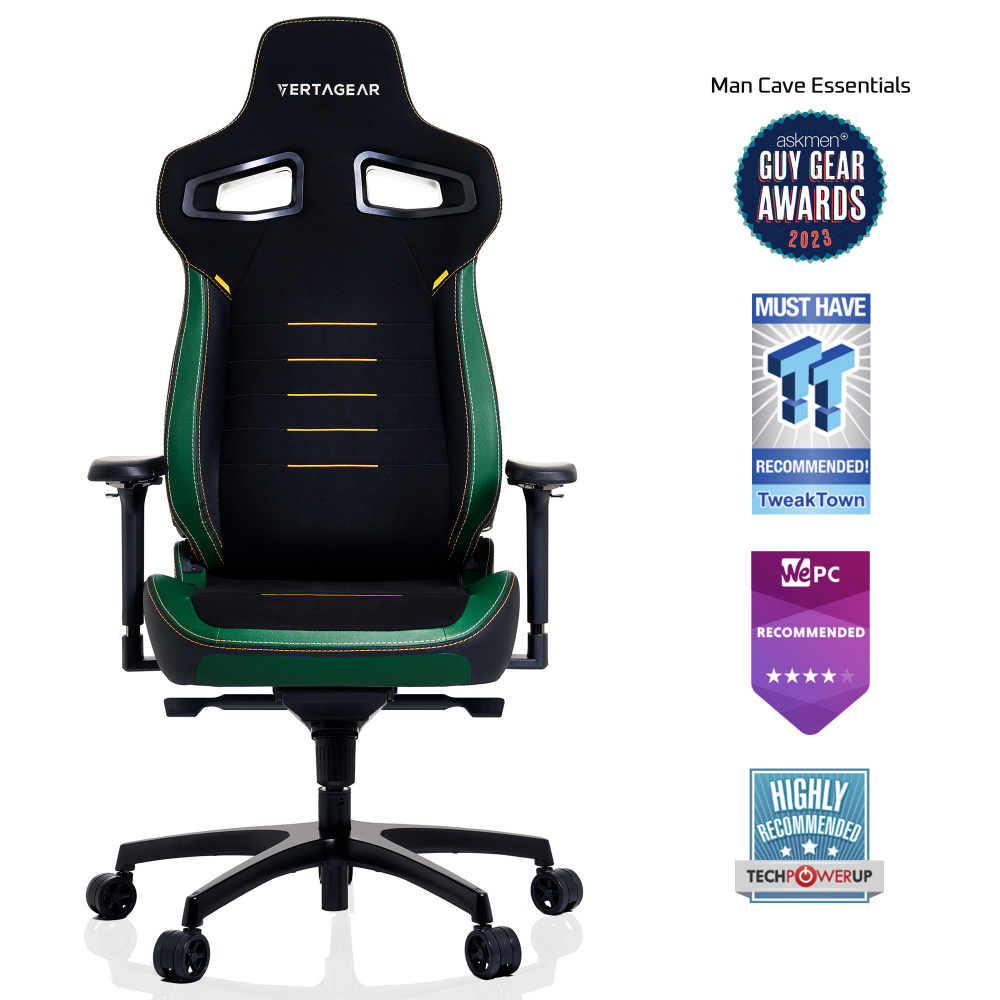 Vertagear Silla Gamer PL4800  X-Large, hasta 163kg, Negro/Verde