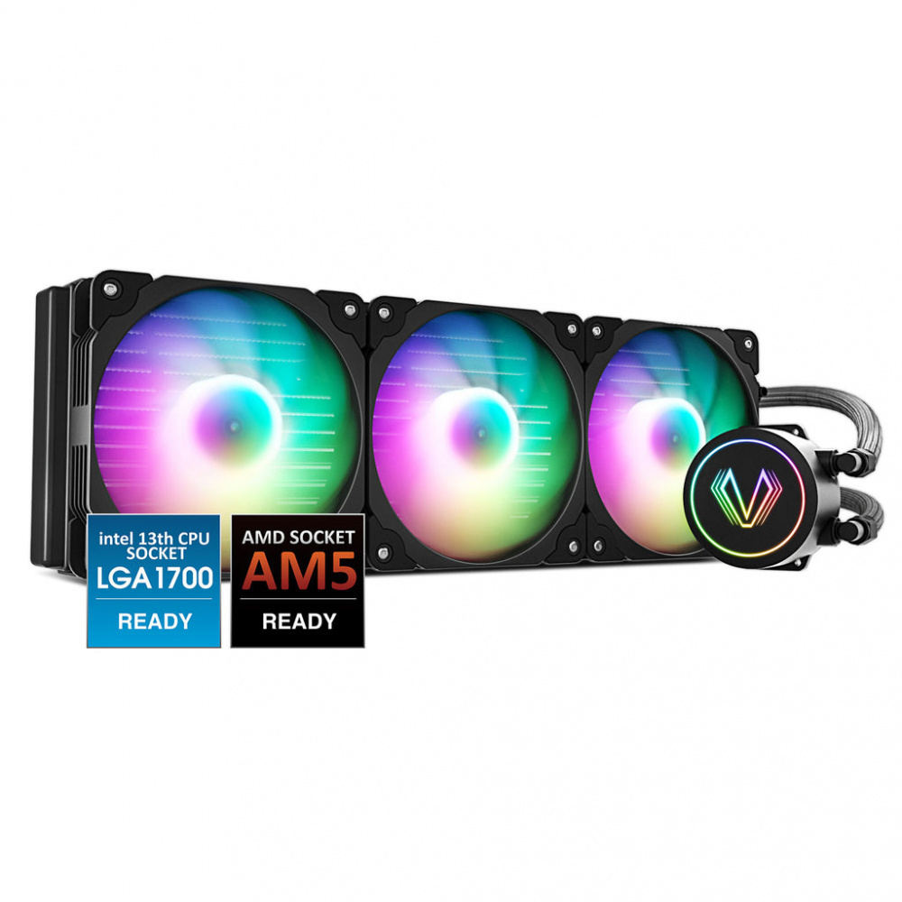 Vetroo V360 Enfriamiento Líquido para CPU, 3x 120mm, hasta 1800RPM, Negro 