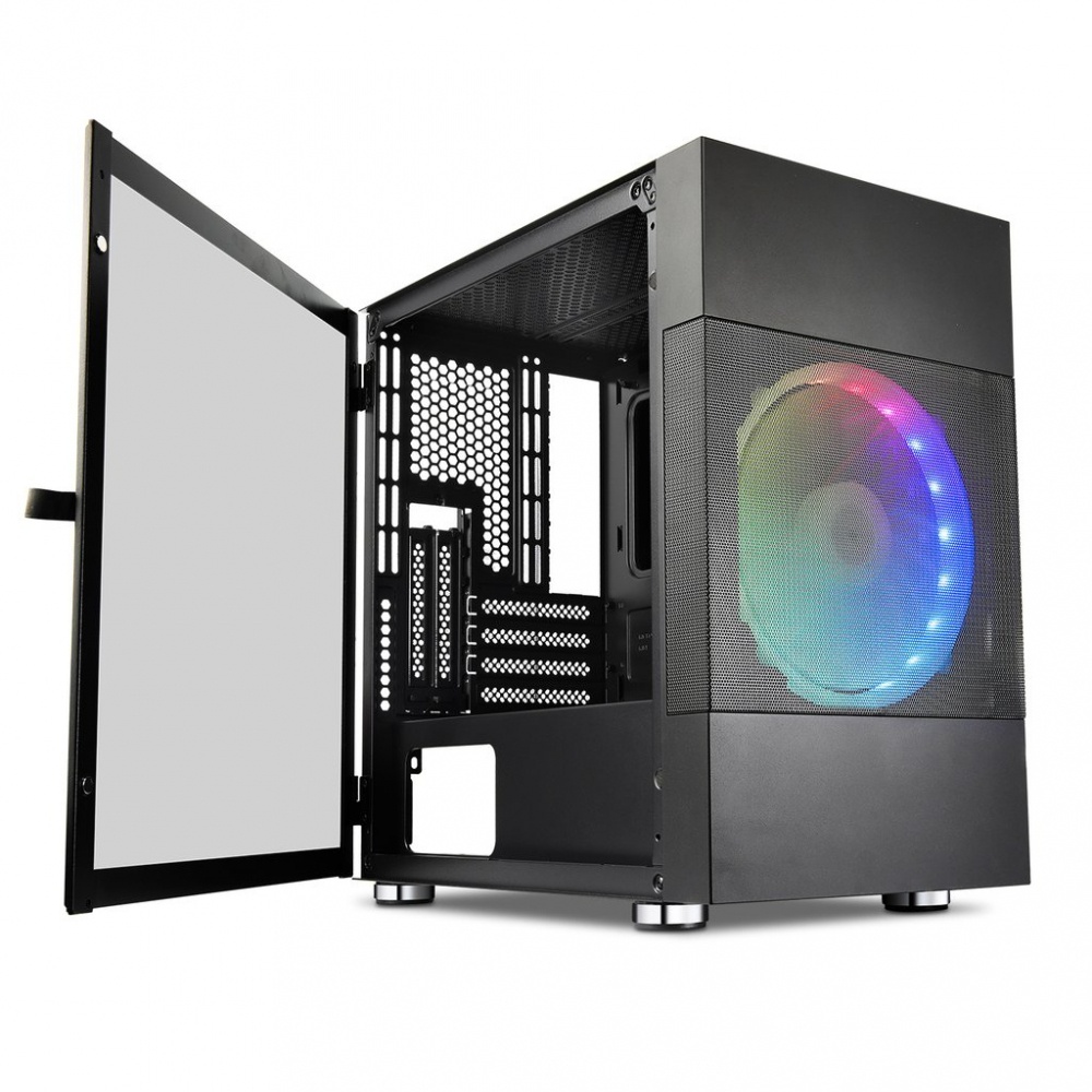 Gabinete Vetroo M01 con Venatana, Micro ATX/Mini ITX, USB 2.0/3.0, sin Fuente, Negro