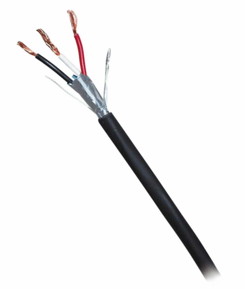 Viakon Bobina de Cable Blindado, 3 Conectores de 18AWG, 305 Metros, Negro