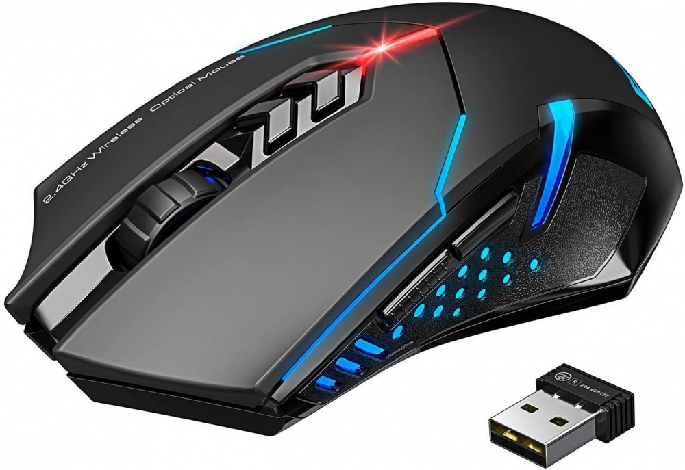 Mouse Victsing Gamer PC066 Óptico, RF Inalámbrico, 2400DPI, Negro