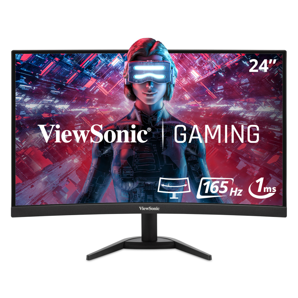 Monitor Gamer Curvo ViewSonic VX2468-PC-MHD LED 24", Full HD, FreeSync, 165Hz, HDMI, Bocinas Integradas (2x 2W), Negro