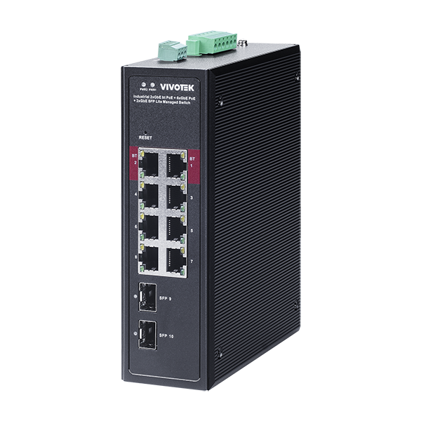 Switch Vivotek AW-IHB-1040, 8 Puertos Gigabit Ethernet 10/100/1000 8 x PoE 300W, 2 Puertos SFP, 128 Gbit/s, 4000 Entradas, Administrado
