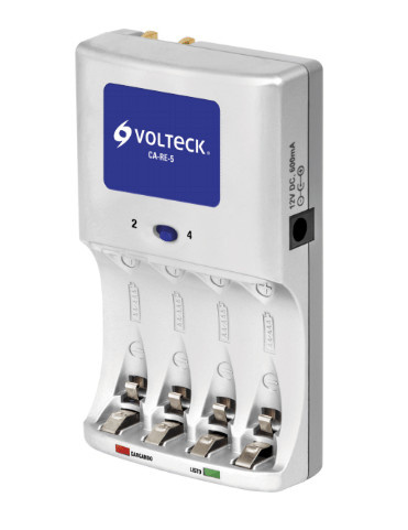 Voltek Cargador para 4 Pilas AA/AAA