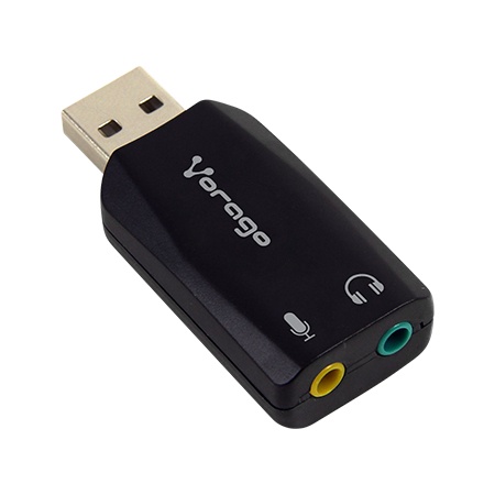Vorago Adaptador USB 2.0 Macho - 2x 3.5mm Hembra, Negro