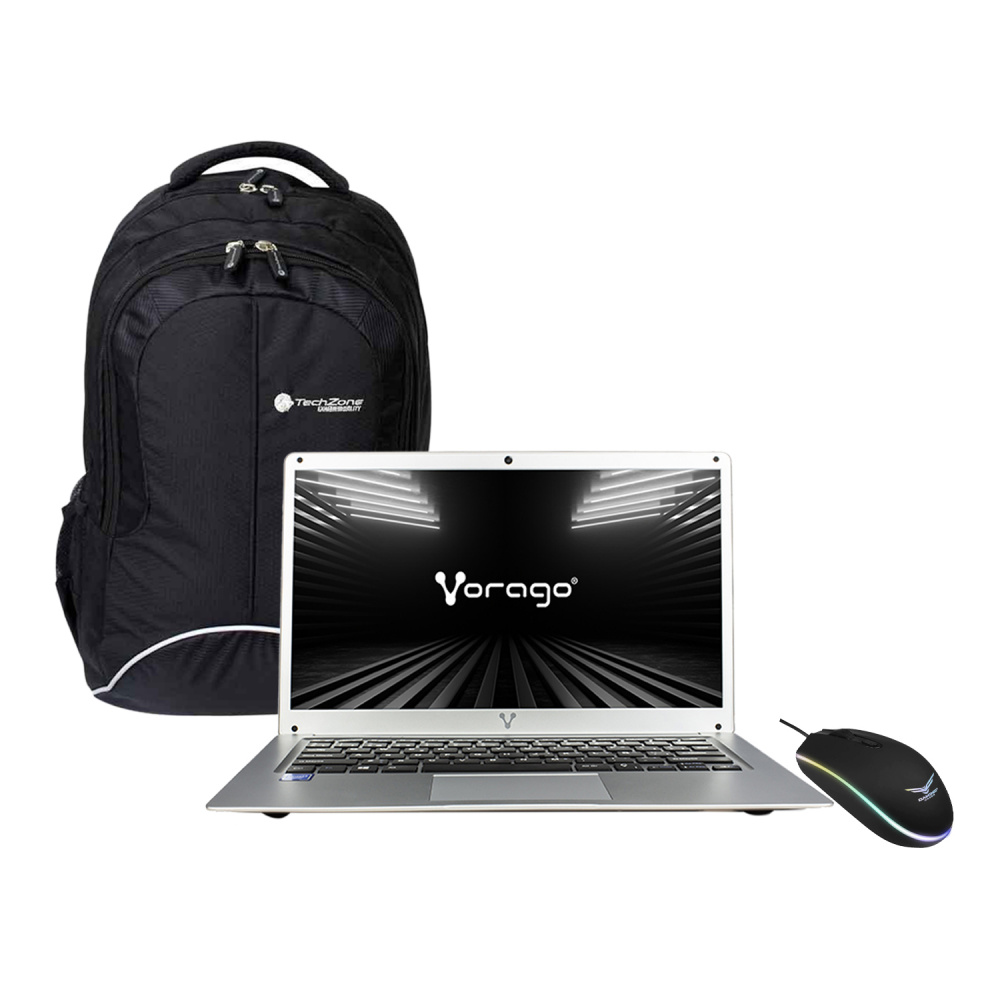 Laptop Vorago Alpha Plus 14" HD, Intel Celeron N4020 1.10GHz, 8GB, 500GB + 64GB eMMC, Windows 10 Pro 64-bit, Español, Plata, incluye Mouse/Mochila ― Configuración Especial, 1 Año de Garantía