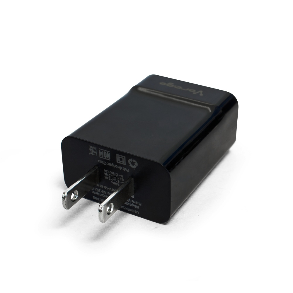 Cargador de Pared Vorago, 5V, USB, Negro