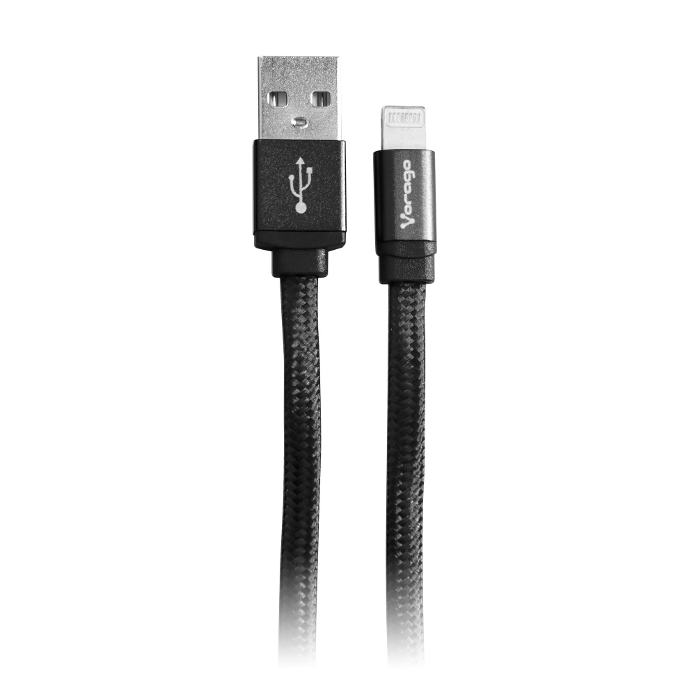 Vorago Cable de Carga Lightning Macho - USB 2.0 A Macho, 1 Metro, Negro, para iPhone/iPad/iPod