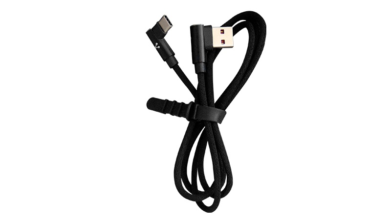 Vorago Cable USB Angulado Macho - USB-C Angulado Macho, 1 Metro, Negro