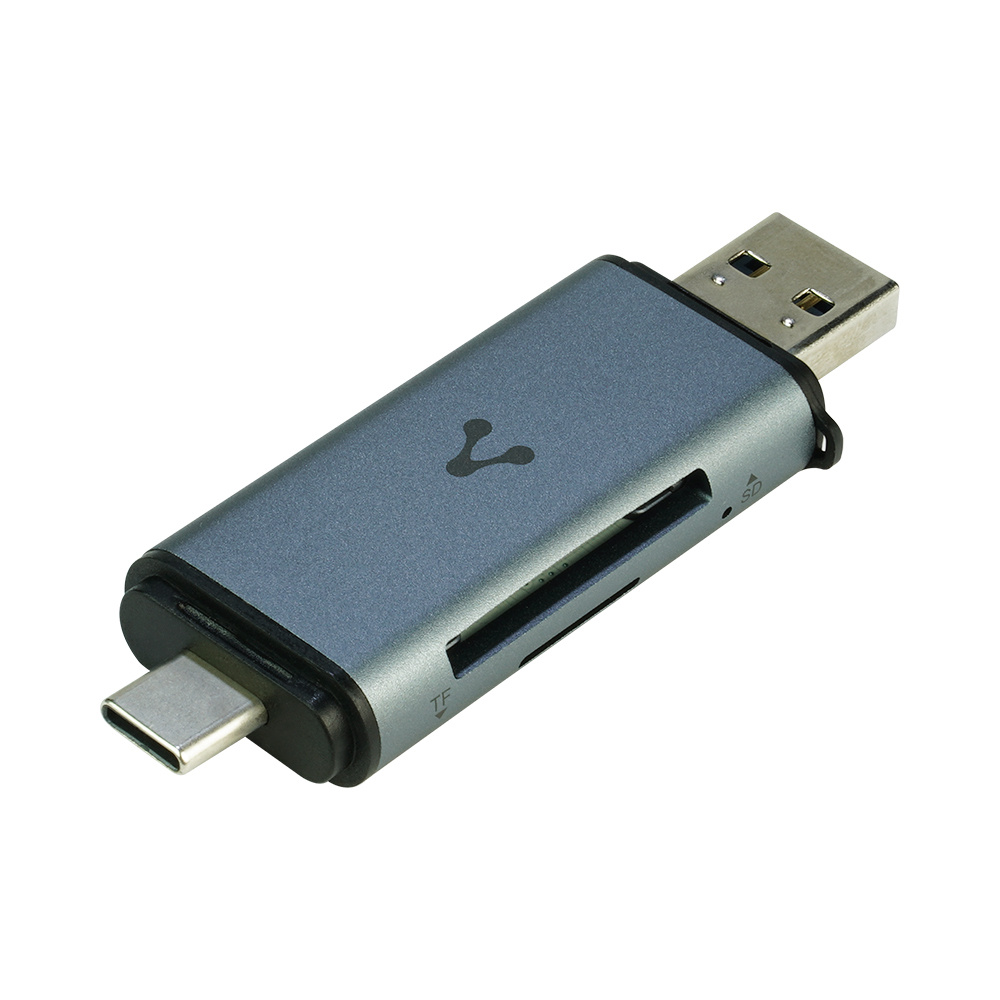 Vorago Lector de Memoria CR-350, MMC/MicroSD/SD, USB-A/USB-C 3.0, 5 Gbit/s