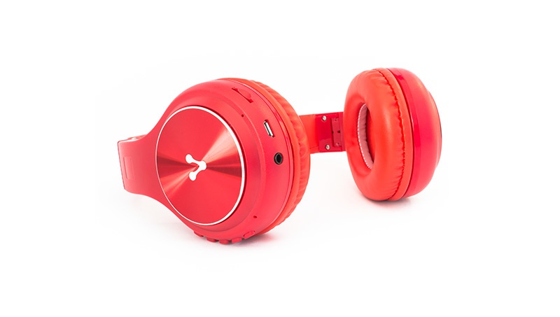 Vorago Audífonos con Micrófono HPB-300, Bluetooth, Inalámbrico, Rojo