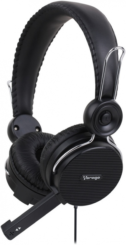 Vorago HS-201 Audífonos con Micrófono, Alámbrico, 2.2 Metros, Negro