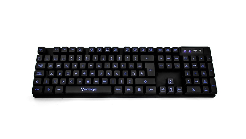 Teclado Vorago Multimedia Retroiluminado KB-501, Alámbrico, USB 2.0, Negro (Español)