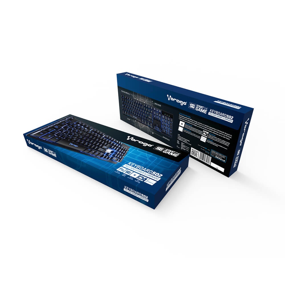 Teclado Vorago KB-502, Alámbrico, USB, Negro (Español) ― ¡Compra más de $500 en productos de la marca y participa por una Laptop ALPHA PLUS!