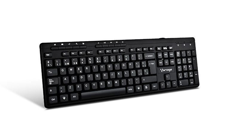 Kit de Teclado Mouse y Bocinas Vorago KMS-104, Alámbrico, USB, Negro (Español)