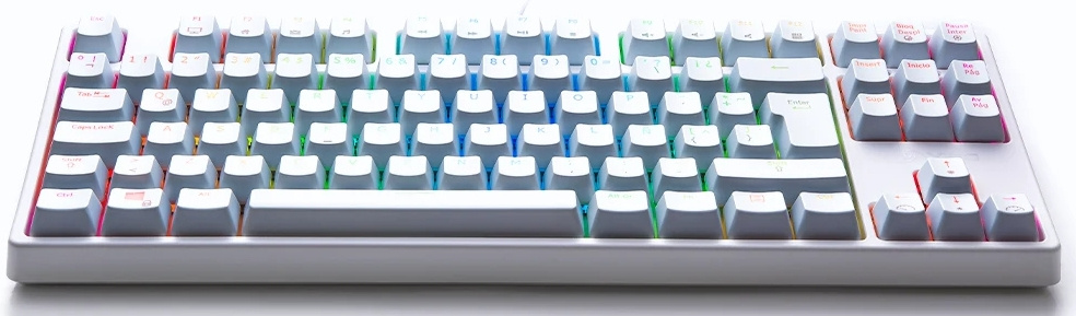 Teclado Gamer VSG Alnitak TKL RGB, Teclado Mecánico, Switch Kailh Blue, Alámbrico, Blanco (Español)