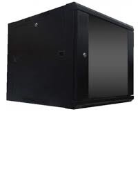 WAM Gabinete de Pared con Puerta 12U, Negro