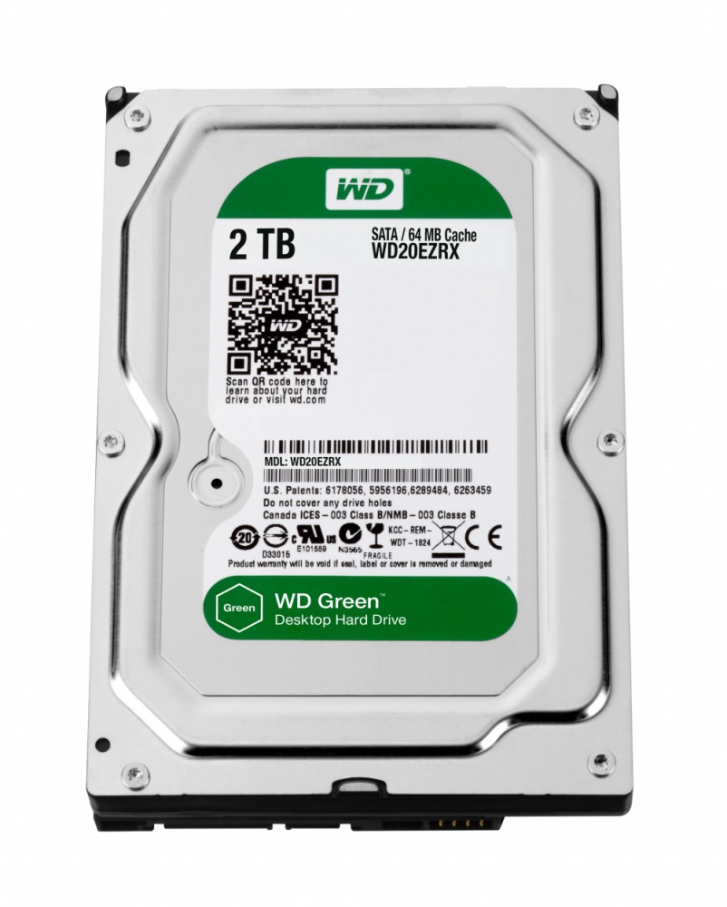 Disco Duro Interno Western Digital WD Green 3.5'', 2TB, SATA III, 6 Gbit/s, 64MB Cache