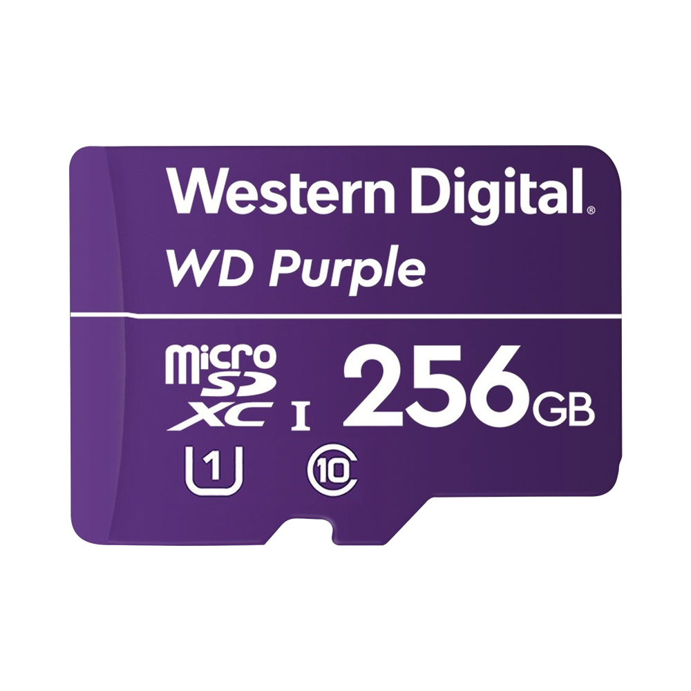 Memoria Flash Western Digital WD Purple, 256GB microSDXC Clase 10, para Videovigilancia