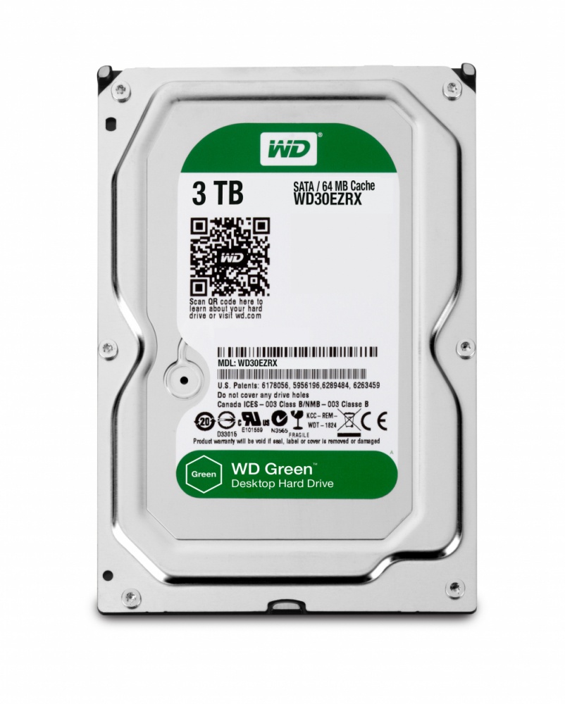 Disco Duro Interno Western Digital WD Green 3.5'', 3TB, SATA III, 6 Gbit/s, 64MB Cache