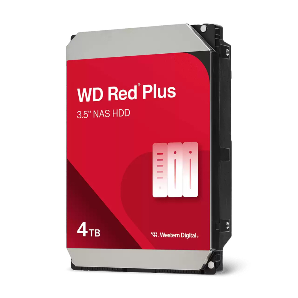 Disco Duro para NAS Western Digital Red Plus 3.5", 4TB, SATA III, 6 Gbit/s, 5400RPM 128MB Caché