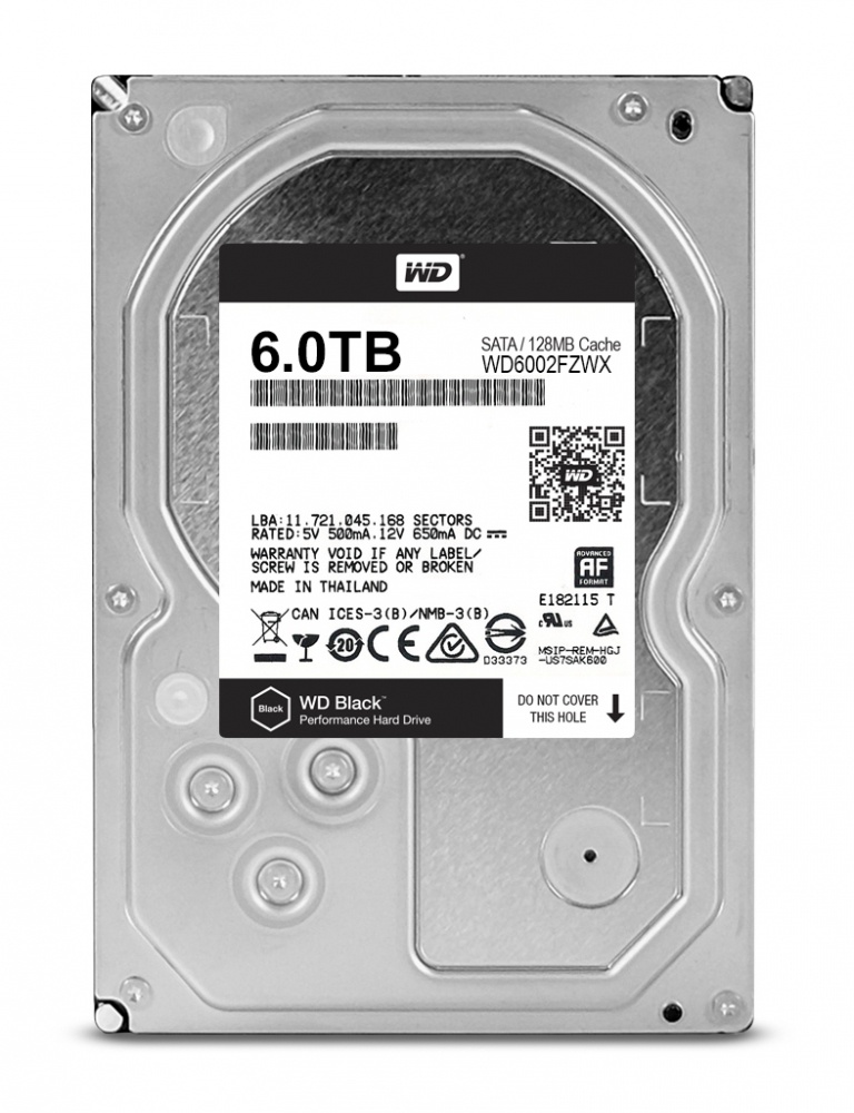 Disco Duro Interno Western Digital WD Black 3.5'', 6TB, SATA III, 6 Gbit/s, 7200RPM, 128MB Cache