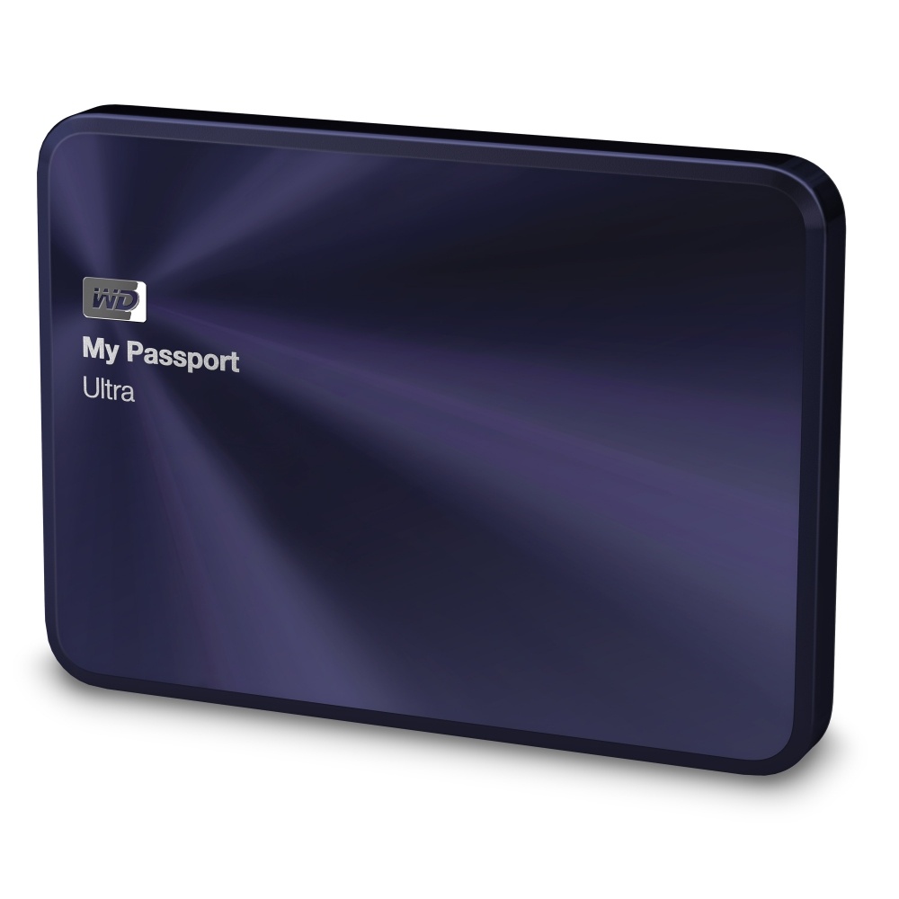 Disco Duro Externo Western Digital WD My Passport Ultra Metal Edition 2.5'', 1TB, USB 3.0, Negro/Azul - para Mac/PC