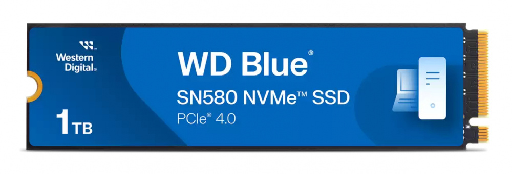 SSD WD Blue SN580 NVMe, 1TB, M.2, 4150 MB/s Escritura, 4150 MB/s Lectura, PCI Express 4.0
