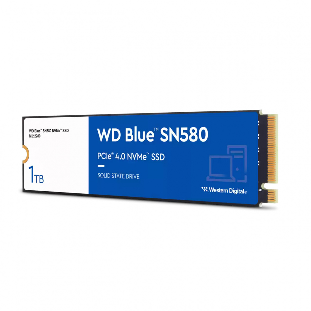 SSD WD Blue SN580 NVMe, 1TB, M.2, 4150 MB/s Escritura, 4150 MB/s Lectura, PCI Express 4.0