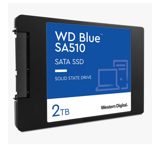 SSD WD Blue SA510, 2TB, 2.5", 520 MB/s Escritura, 560 MB/s Lectura, SATA III