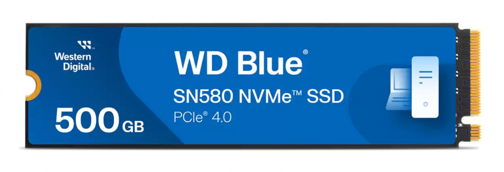 SSD WD WD Blue SN580 NVMe, 500GB, M.2, 3600 MB/s Escritura, 4000 MB/s Lectura, PCI Express 4.0