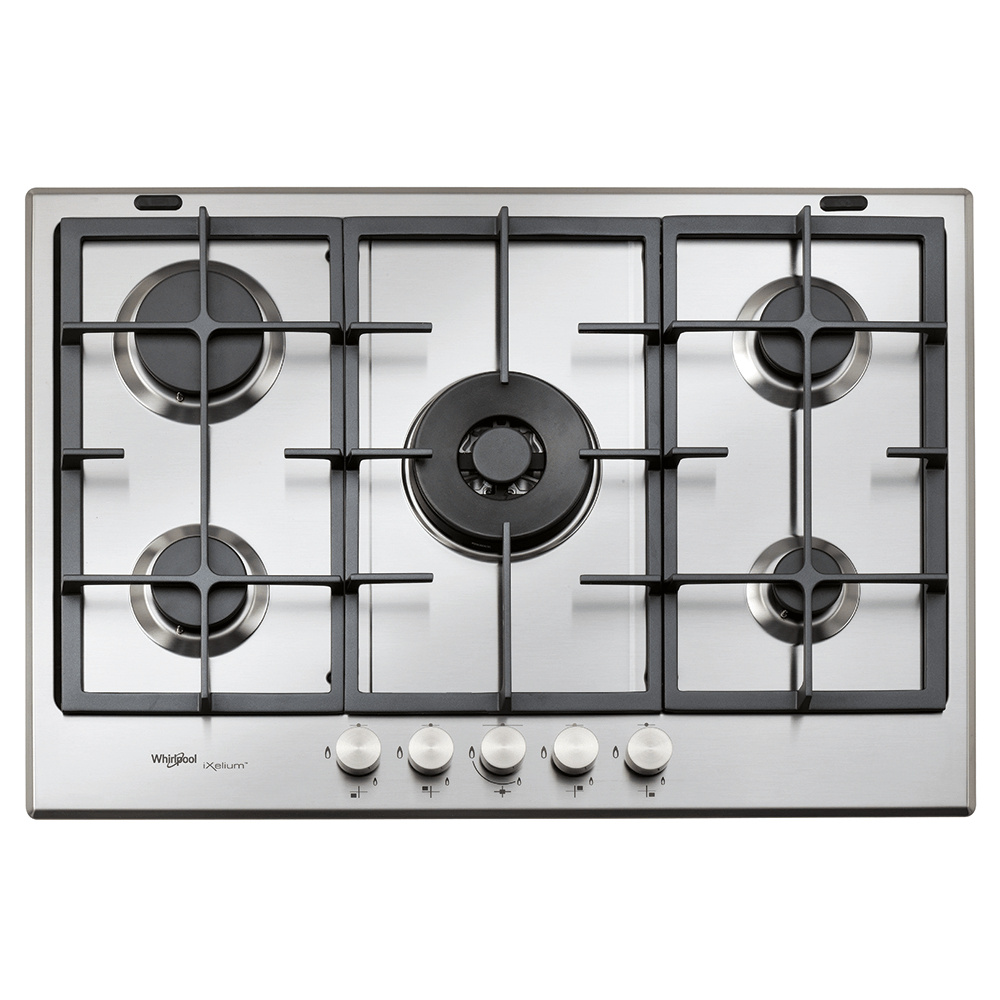 Whirlpool Parrilla de Gas AKT790IXL, 5 Quemadoras, Gris