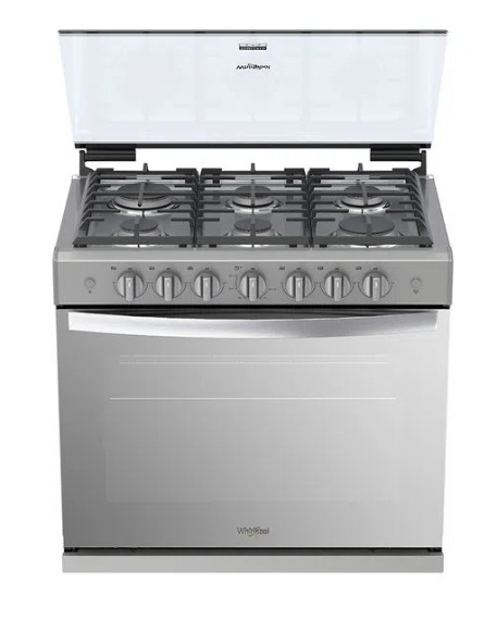 Whirlpool Estufa y Horno de Gas de 30" WER3000D, 4 Quemadores Estándar, 2 Quemador Jumbo, Gris