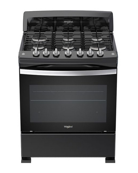 Whirlpool Estufa y Horno de Gas WFR3000B, 6 Quemadores, Negro