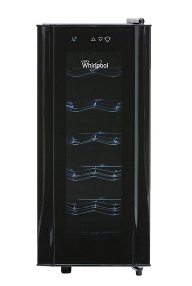 Whirlpool Enfriador y Cava de Vinos WW2001B, 5 Estantes, Negro, para 12 Botellas