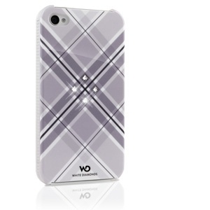 White Diamonds Carcasa Grid con Cristales Swarovski para iPhone 4/4s, Blanco