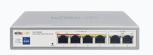 Switch Wi-Tek WI-PCES206-O, 4 Puertos Fast Ethernet 10/100 4 x PoE 60W, 1.2 Gbit/s, 8000 Entradas, Administrado
