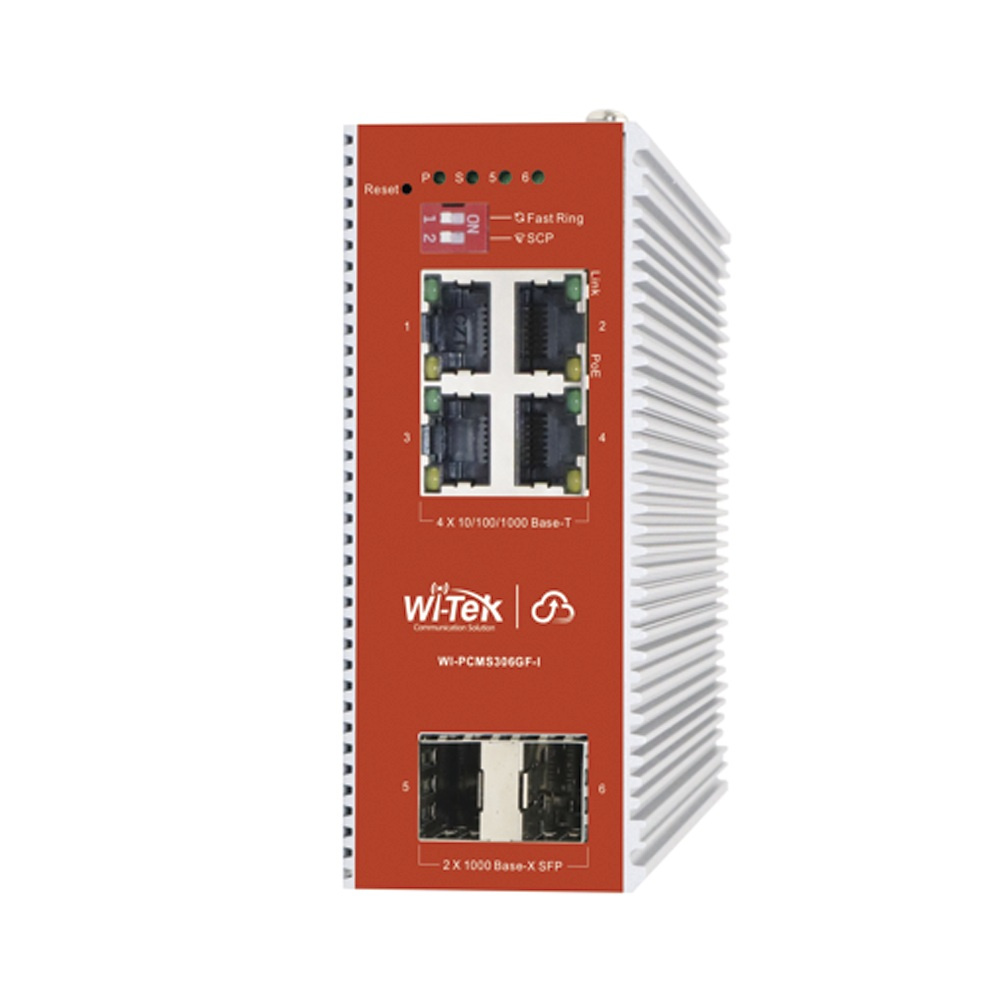 Switch Wi-Tek WI-PCMS306GF-I, 4 Puertos Gigabit Ethernet 10/100/1000, 2 Puertos SFP, 12 Gbit/s, 8000 Entradas, Administrado
