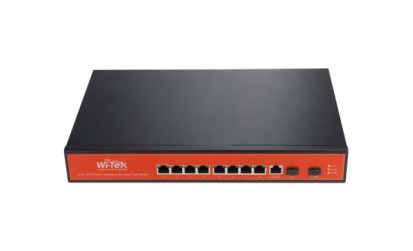 Switch Wi-Tek Gigabit Ethernet PMS310GF-UPS-Plus, 8 Puertos PoE Pasivo 10/100/1000Mbps + 2 Puertos SFP, 20 Gbit/s, 8000 Entradas - Administrable