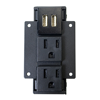 Wiremold Tomacorriente para Escritorio TB672APBK, 2 Enchufes, 2x USB-A, 15A, Negro