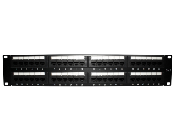 X-Case Panel de Parcheo Cat6 UTP, 48 Puertos RJ-45, Negro