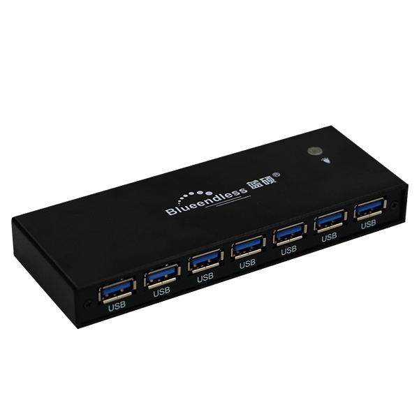 X-Case Hub USB 3.0 Macho - 7 Puertos USB 3.2 Hembra, 5000Mbit/s, Negro