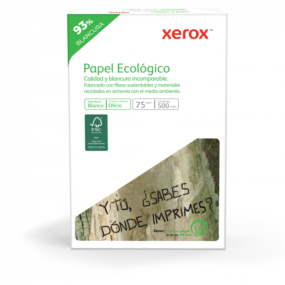 Xerox Papel Bond Ecológico 75 g/m², 500 Hojas Oficio, 003M02026 Cyberpuerta.mx