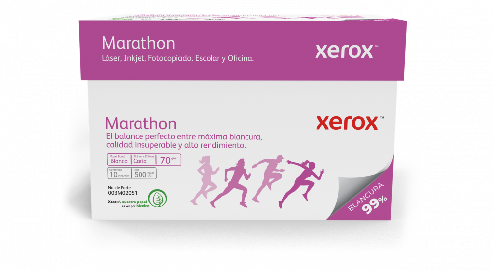 Xerox Papel Bond Marathon 70g/m², 5000 Hojas de Tamaño Carta, Blancura 99%