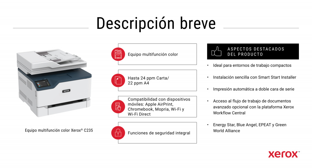 Multifuncional Xerox C235, Color, Láser, Inalámbrico, Print/Scan/Copy/Fax - Imagen adicional 6