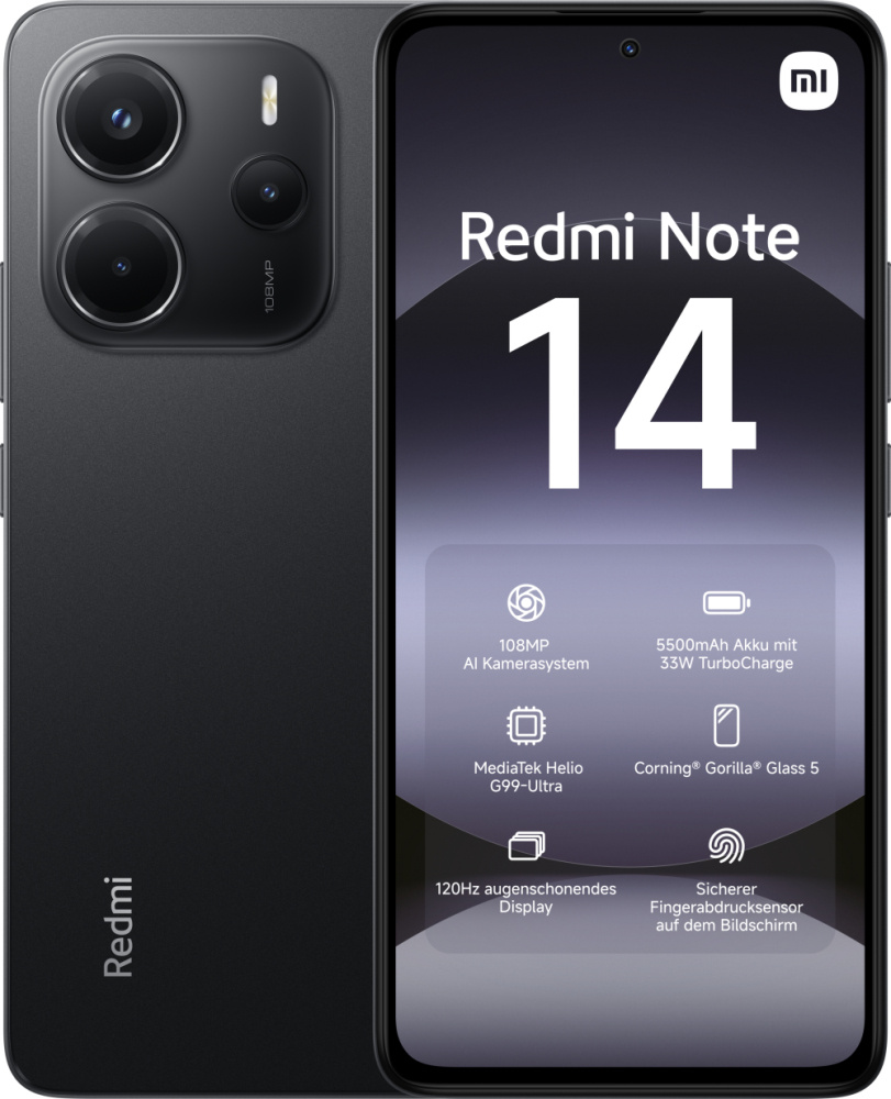 Xiaomi Redmi Note 14 6.67" Dual SIM, 128GB, 6GB RAM, Negro