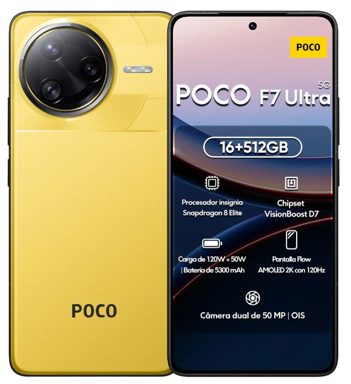 Xiaomi POCO F7 Ultra 5G 6.67" Dual SIM, 256GB, 12GB RAM, Amarillo
