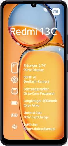 Xiaomi Redmi 13C 6.7", 128GB, 6GB RAM, Negro