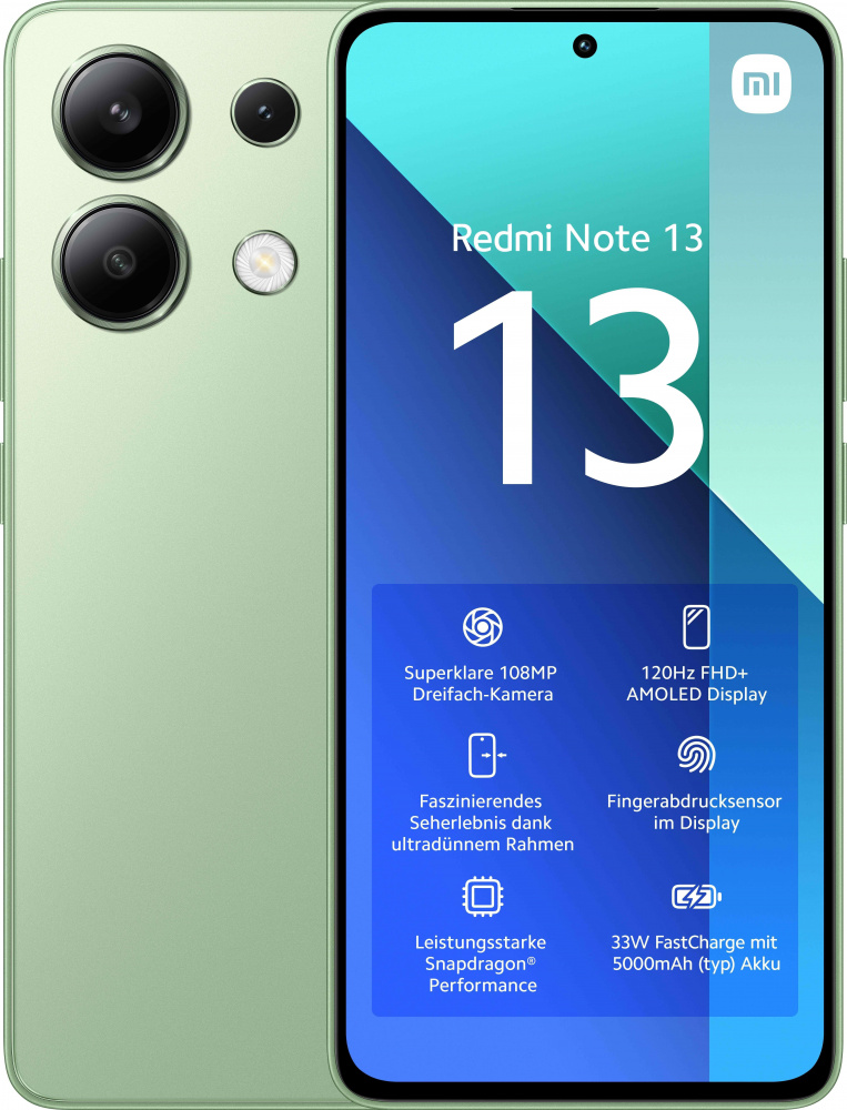 Xiaomi Redmi Note 13 6.67" Dual SIM, 128GB, 6GB RAM, Verde