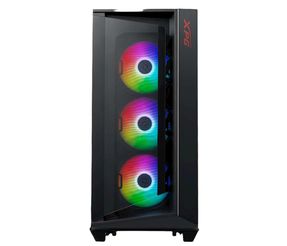 Gabinete XPG Cruiser, Midi-Tower, ATX/CEB/EATX/EEB/Micro-ATX/Mini-ITX, USB 3.0, sin Fuente, 3 Ventiladores Instalados, Negro ― Tiene una abolladura leve en la tapa lateral.